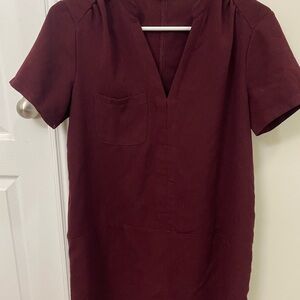 Lush Deep Red V-Neck dress